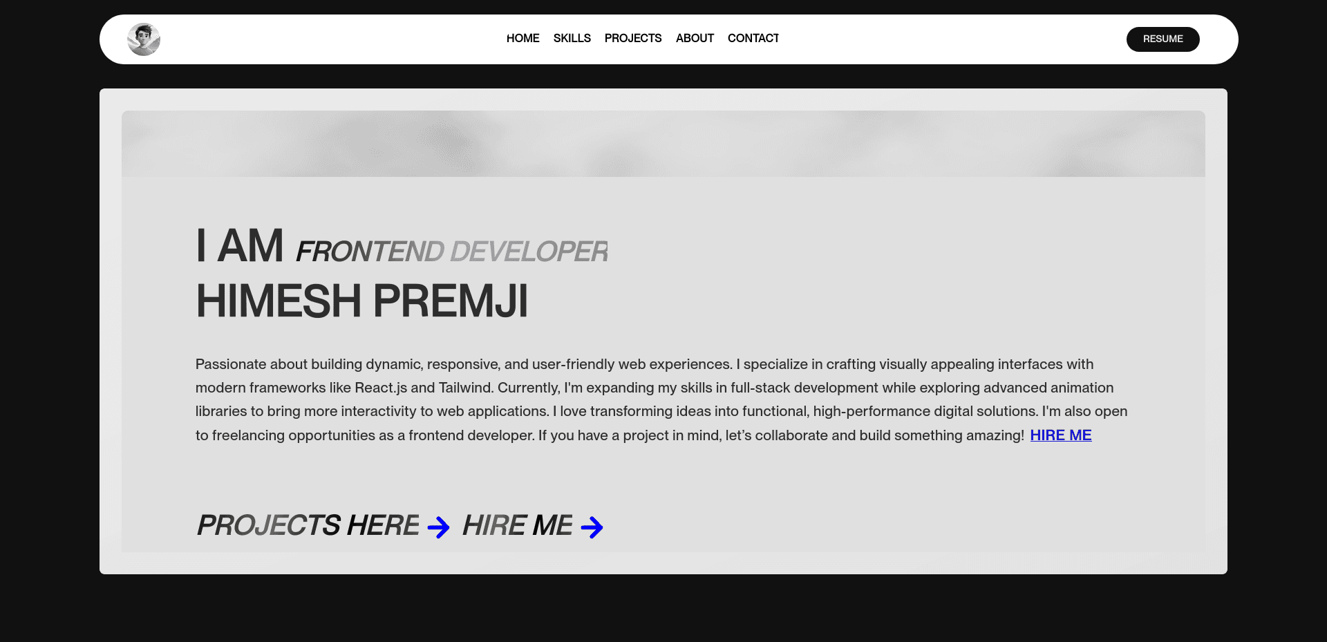 Animated Portfolio – Animated Navigation UI
